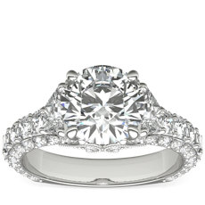 Bella Vaughan for Blue Nile Grandeur Trapezoid Diamond Engagement Ring in Platinum